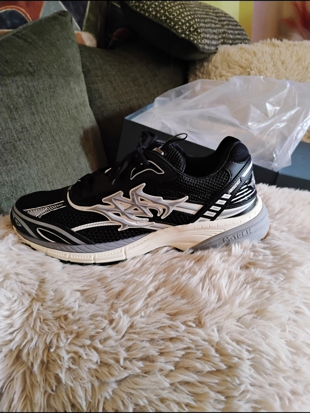 AMIRI Black and White Athletic Running Shoe